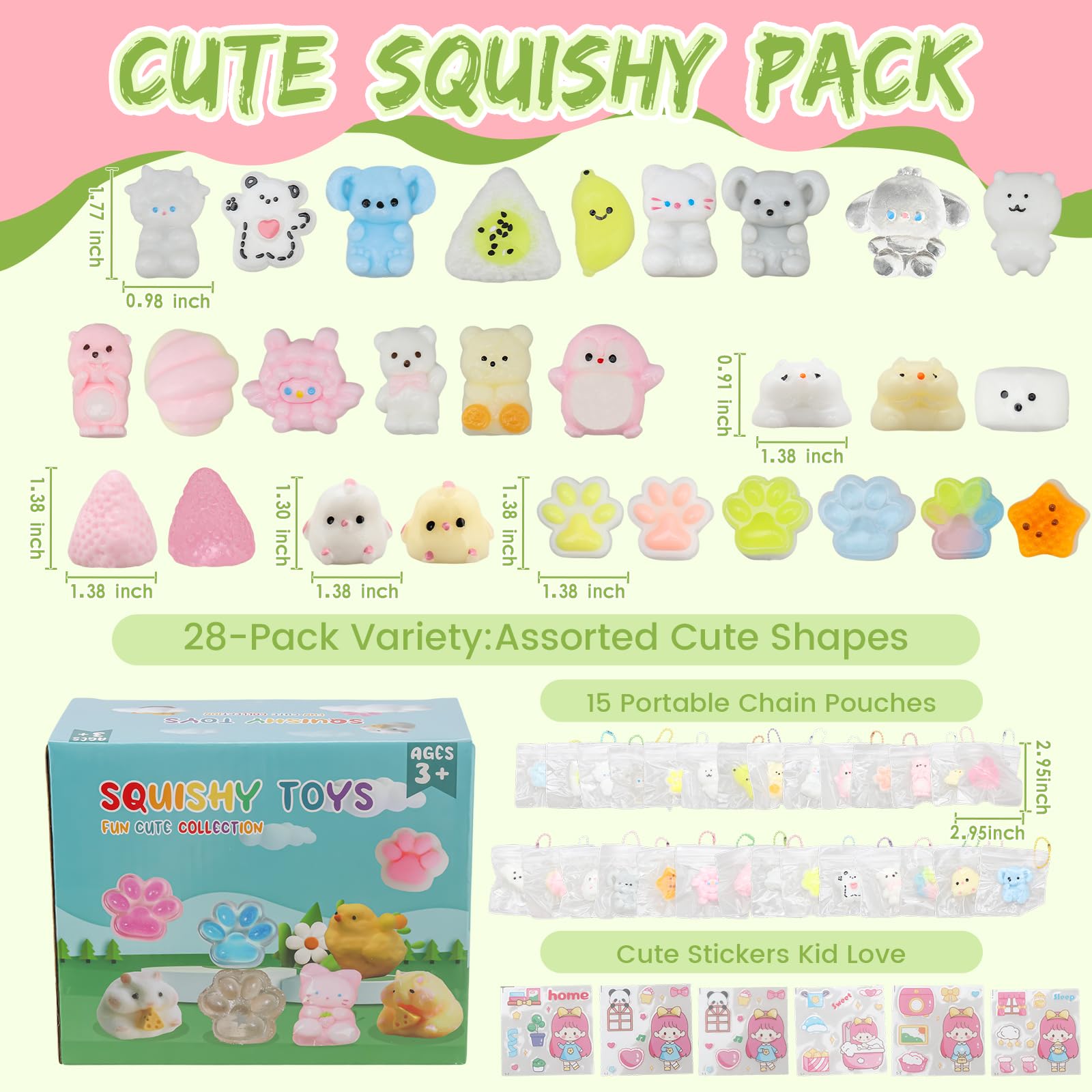 Amazon.com: 28pcs Taba Squishy Pack,Include Squishies Party Favors